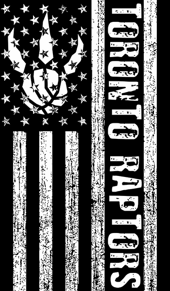 Toronto Raptors Black And White American Flag logo vinyl decal